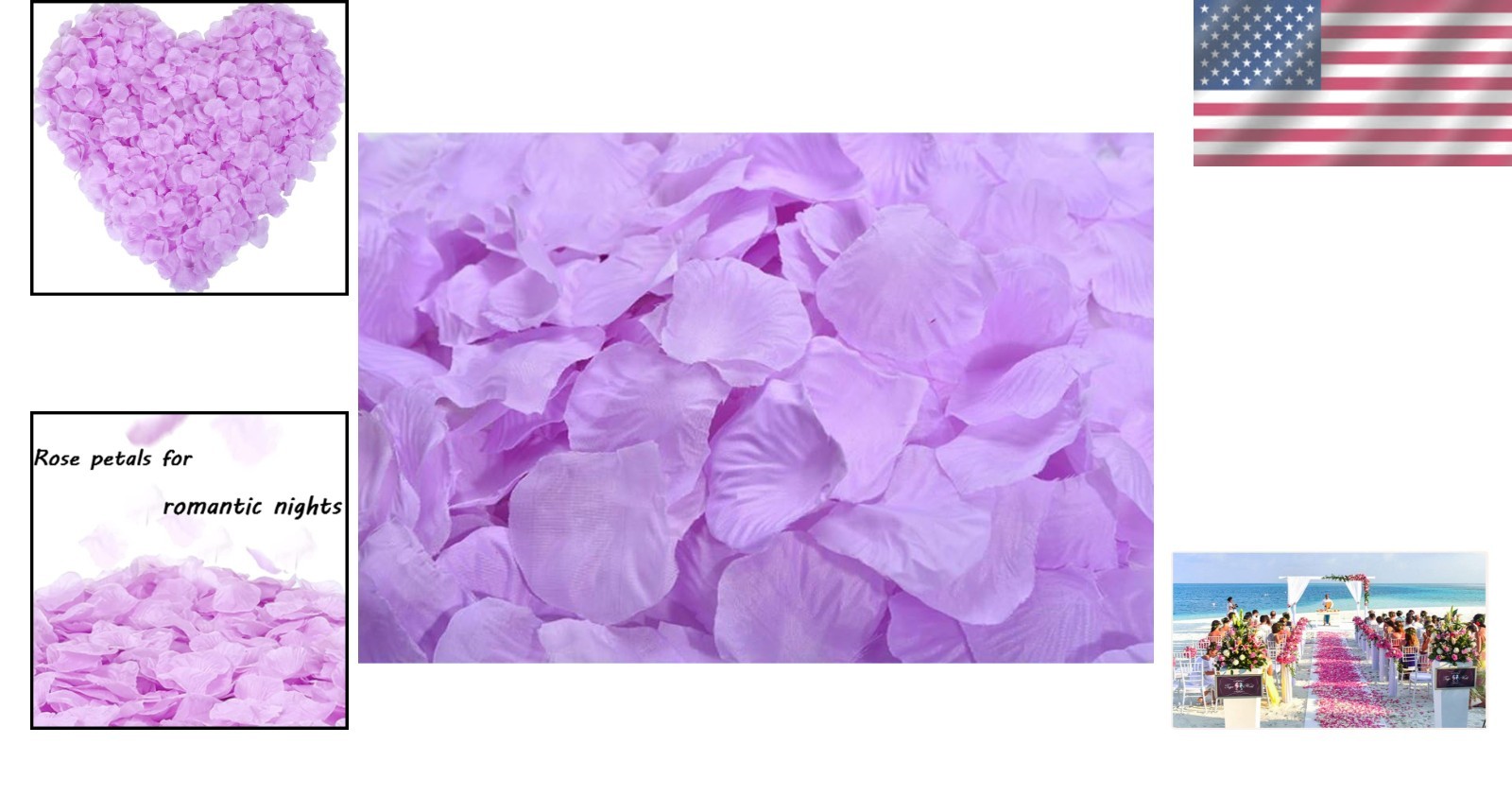 Artificial Light Purple Rose Petals (1000 PCS) for Wedding and Party Accents