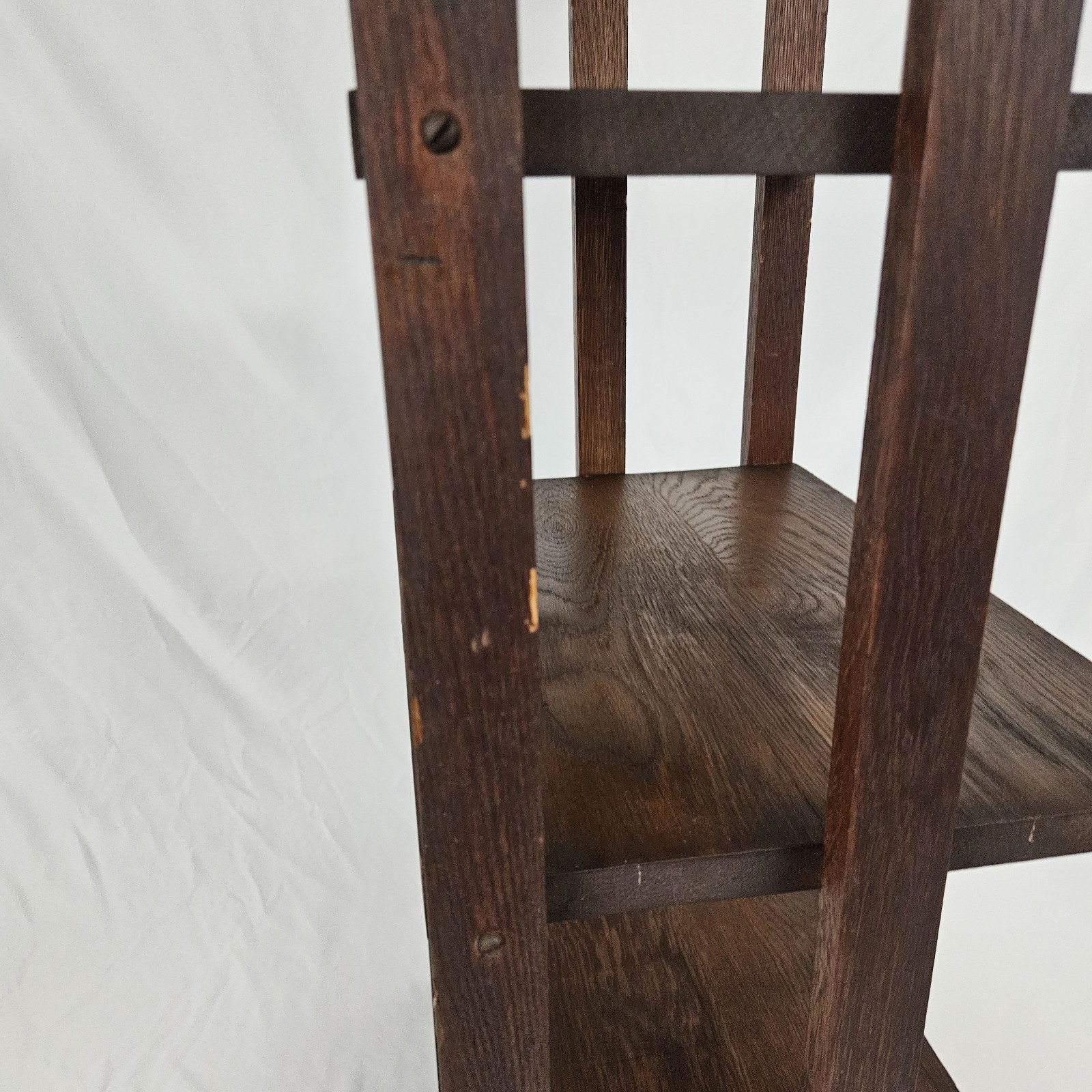 Antique Mission Oak Library Lectern Book Shelf Early 1900's Arts & Crafts