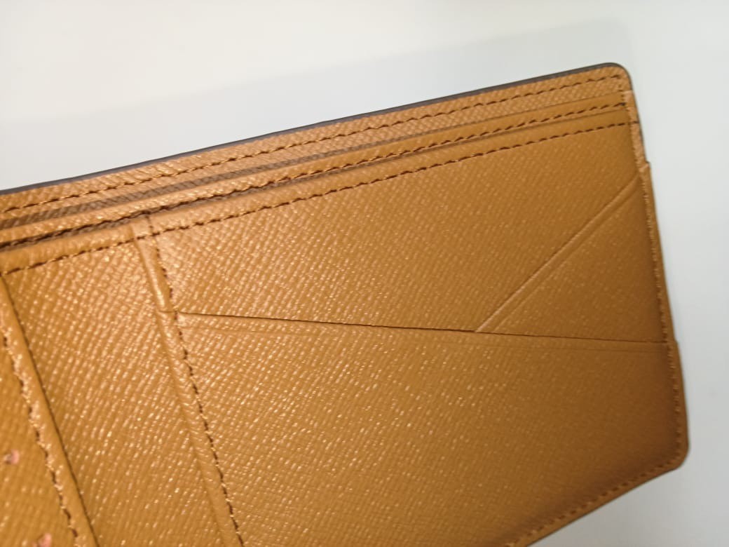 Louis Vuitton Monogram Bifold Wallet Authentic Vintage Leather Brown