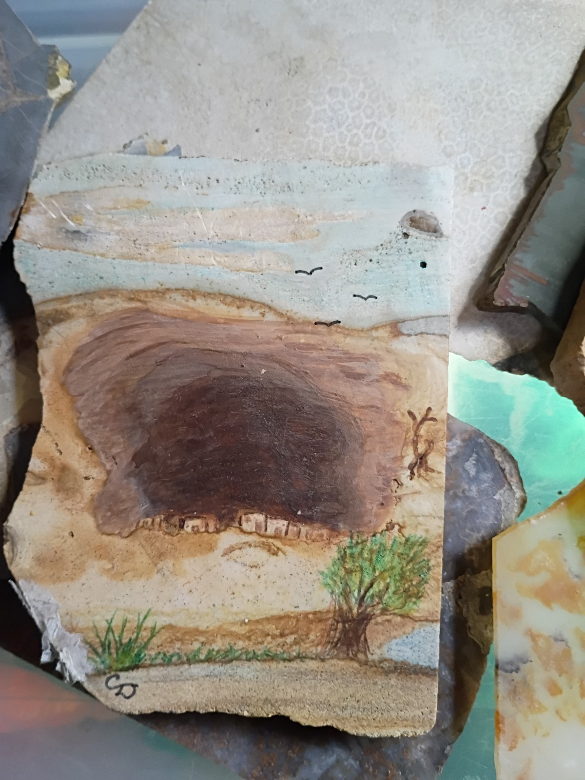 Picture Jasper Slabs Hand Painted