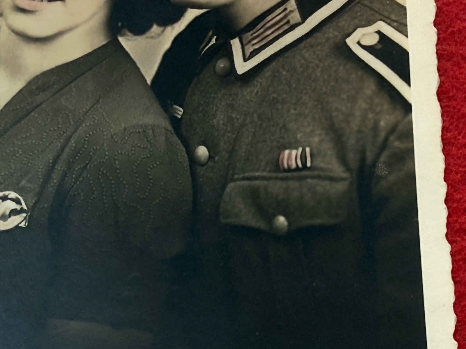 WWII German RPPC Post Card Army Soldier w/ Iron Cross Tinted Photo