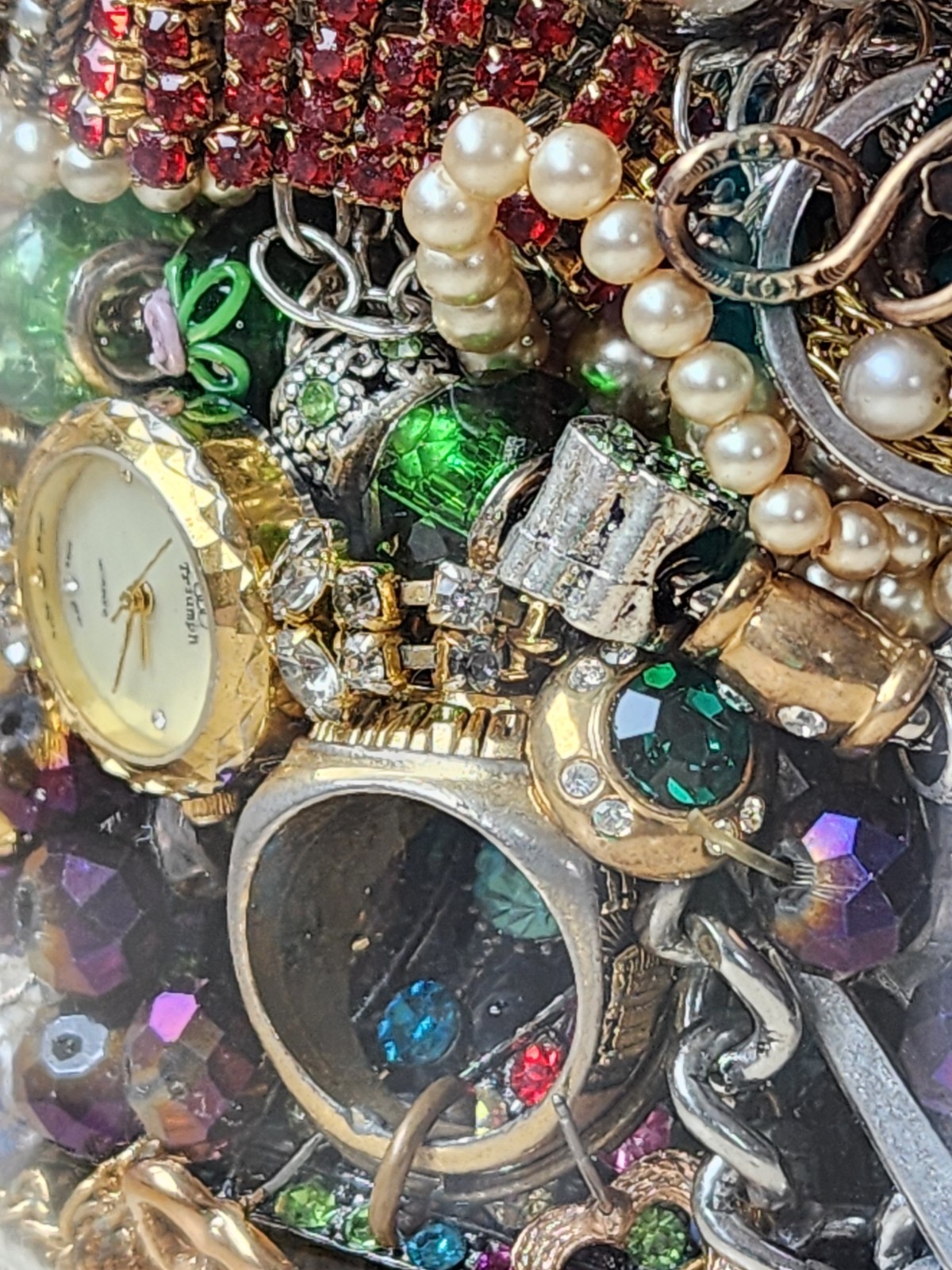 💎 Large Mystery Jewelry Jar- Mostly Wearable - Over 2lbs - Vintage lot