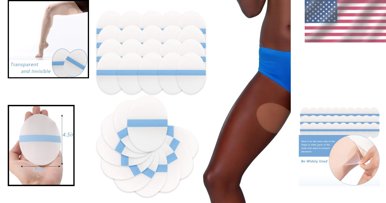 Transparent Disposable Chafing Relief Stickers - 40 Pcs for Ultimate Comfort