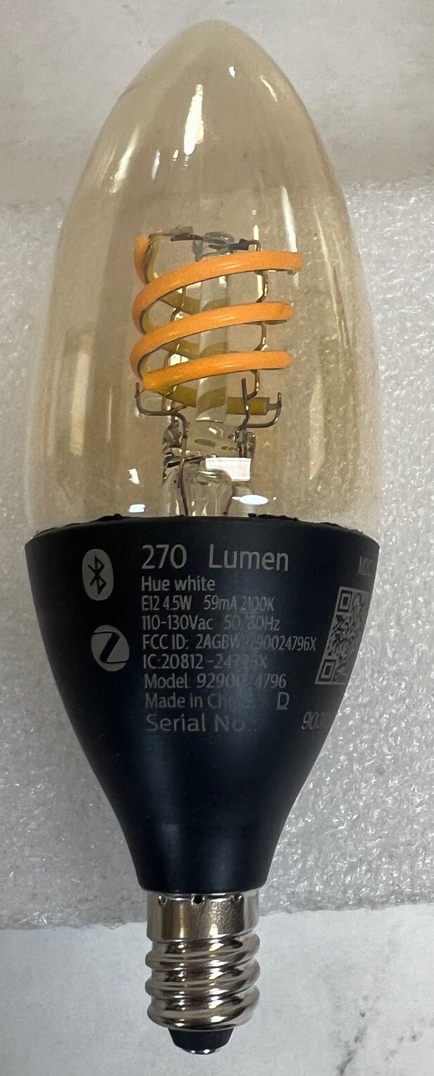 Philips Hue White Dimmable Smart Filament Candle, 2100K LED Vintage Edison Bulb