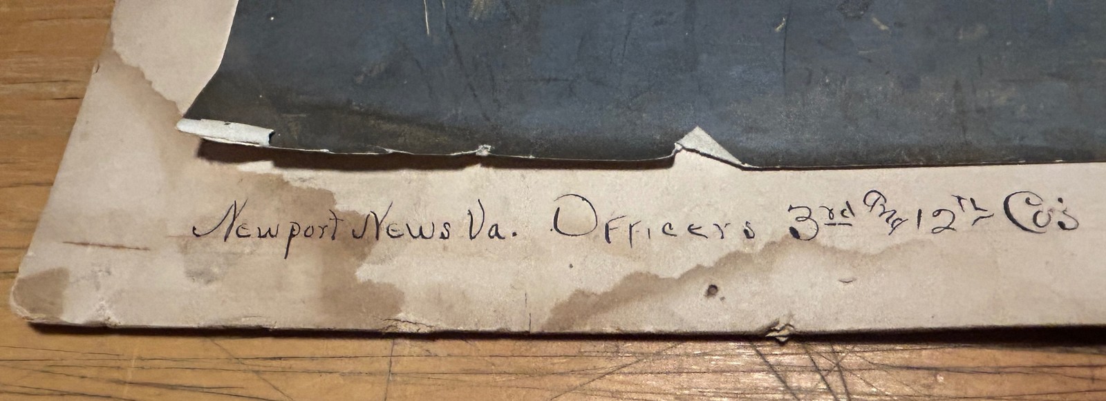 1800'S PHOTO NEWPORT NEWS VA OFFICERS 3RD & 12TH CO. US ARMY AS IS