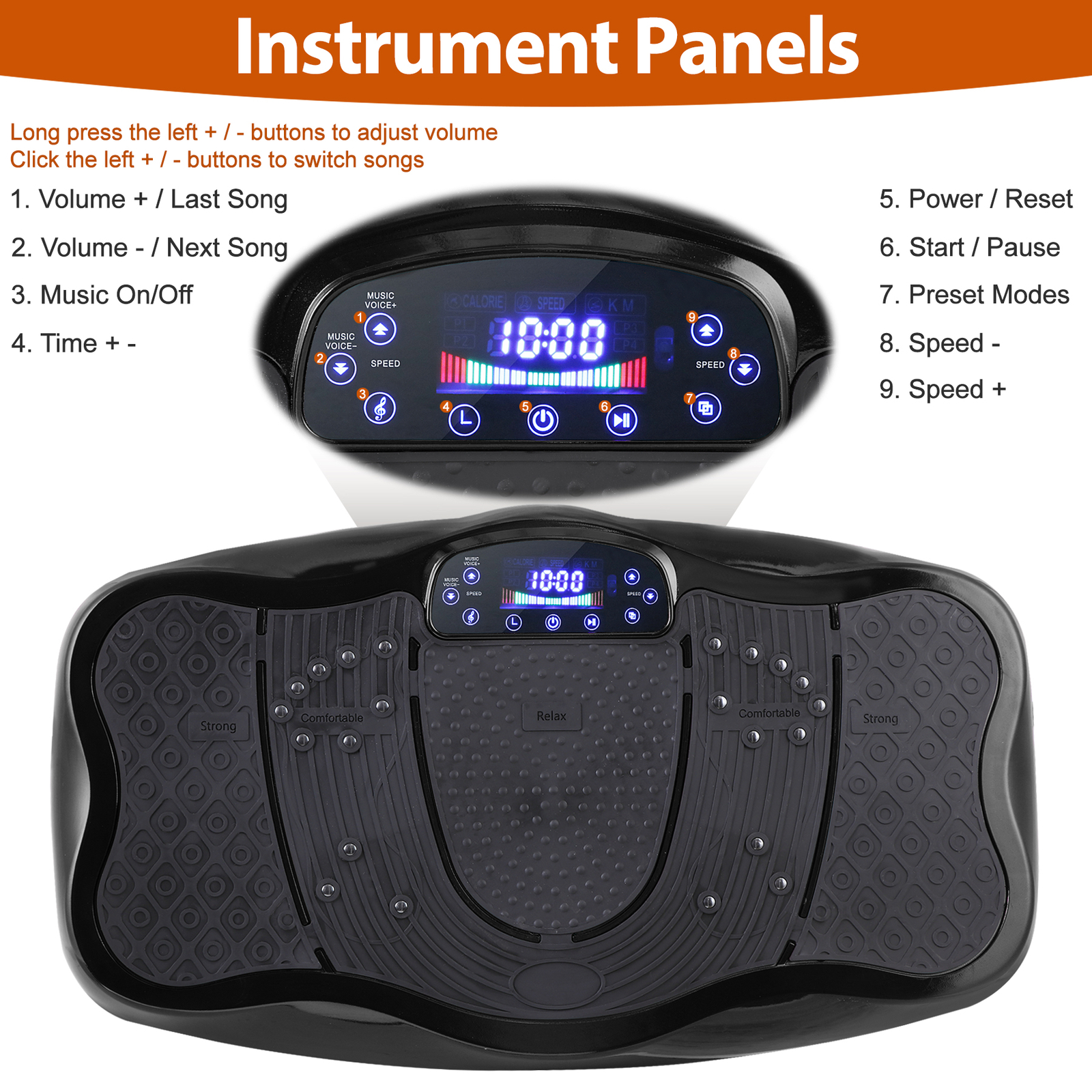 Whole Body Exercise Vibration Platform Plate Fitness Massager Slim Machine Black