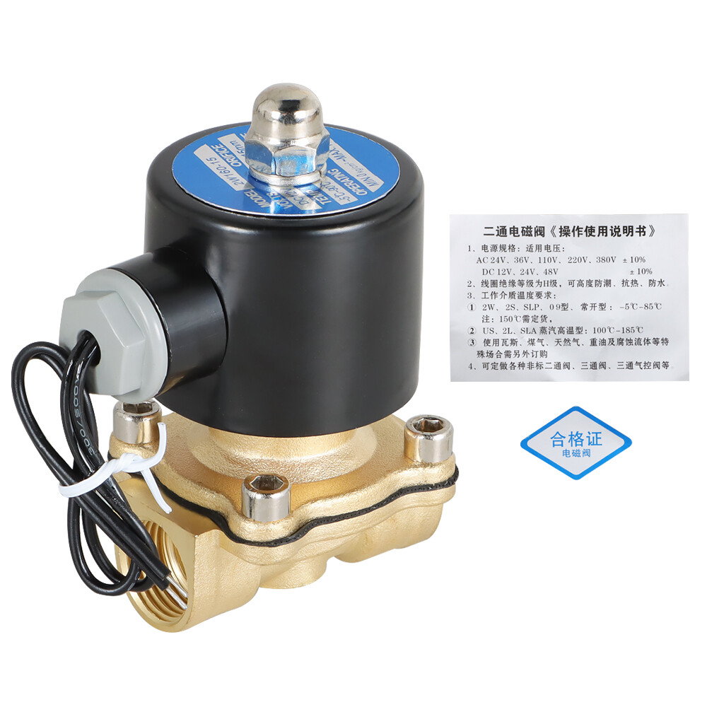 1/2-inch 12V DC Brass Electric Solenoid Valve NPT Gas Water Air Normally Closed