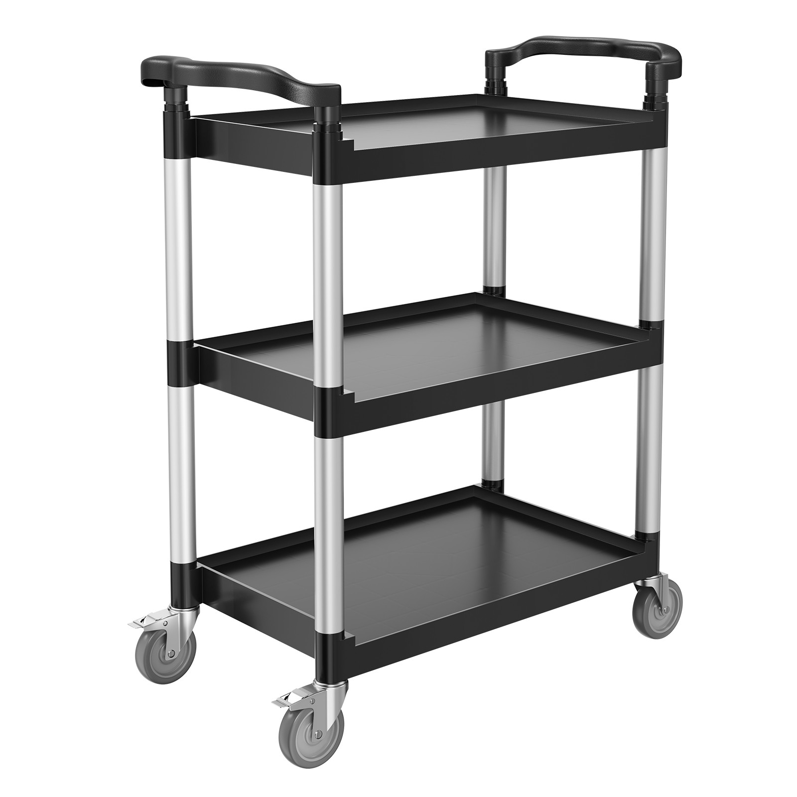 Heavy Duty Utility Cart 300 lbs Capacity 3-tier Service Cart with Wheels