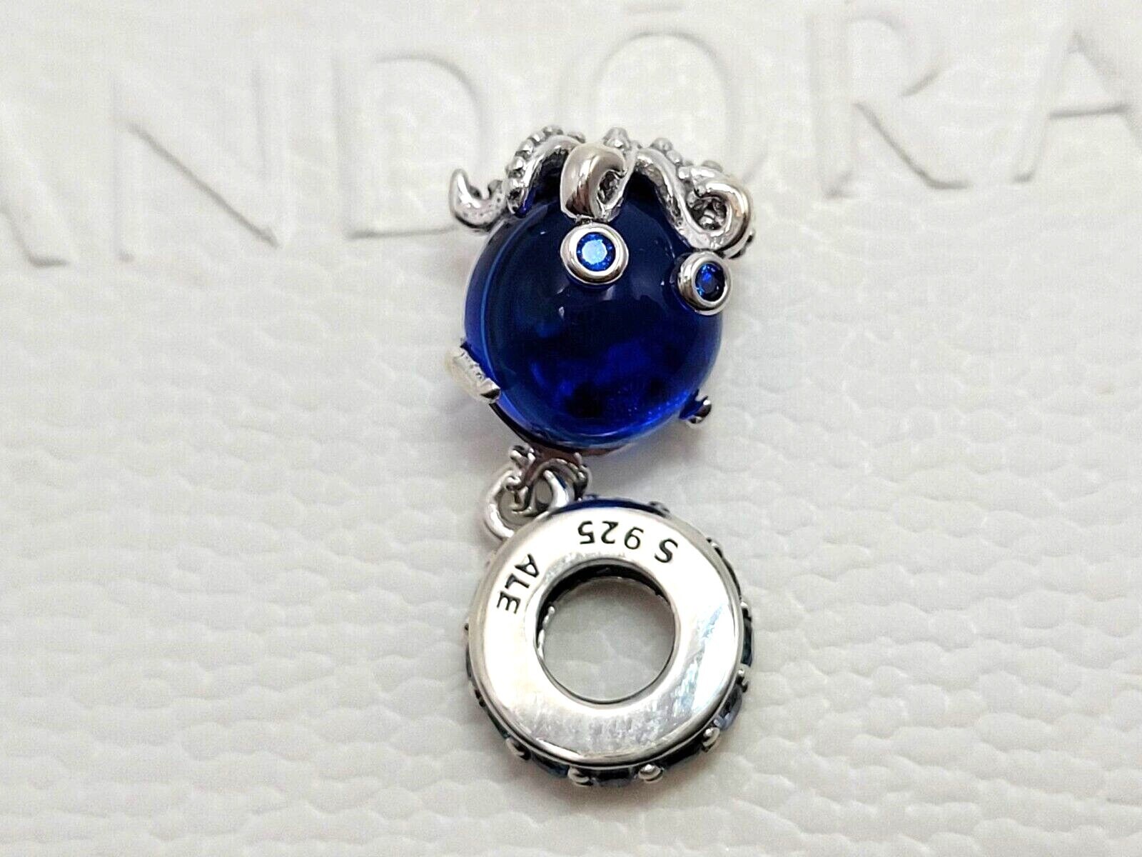 Authentic Pandora Charm Murano Glass Charm Cute Octopus Silver Dangle #791694C01