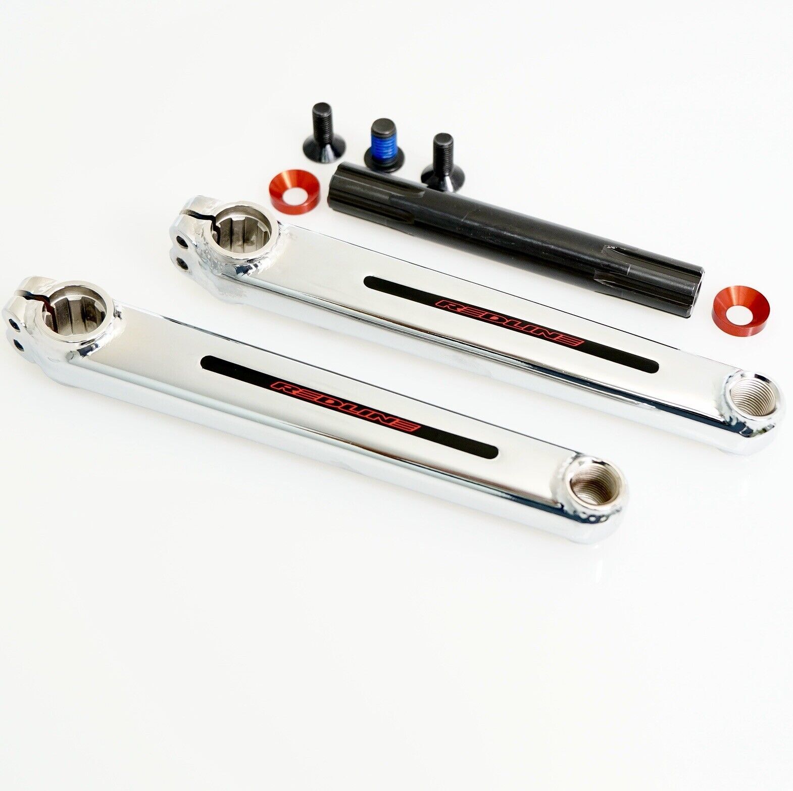 REDLINE FLIGHT Cranks BMX Crank Arms BMX 3-piece Cranks 175 mm Chrome Old School