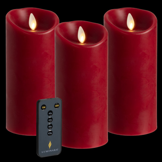 Luminara 3-Piece Flameless 6.5" Pillar Candle Set with Remote