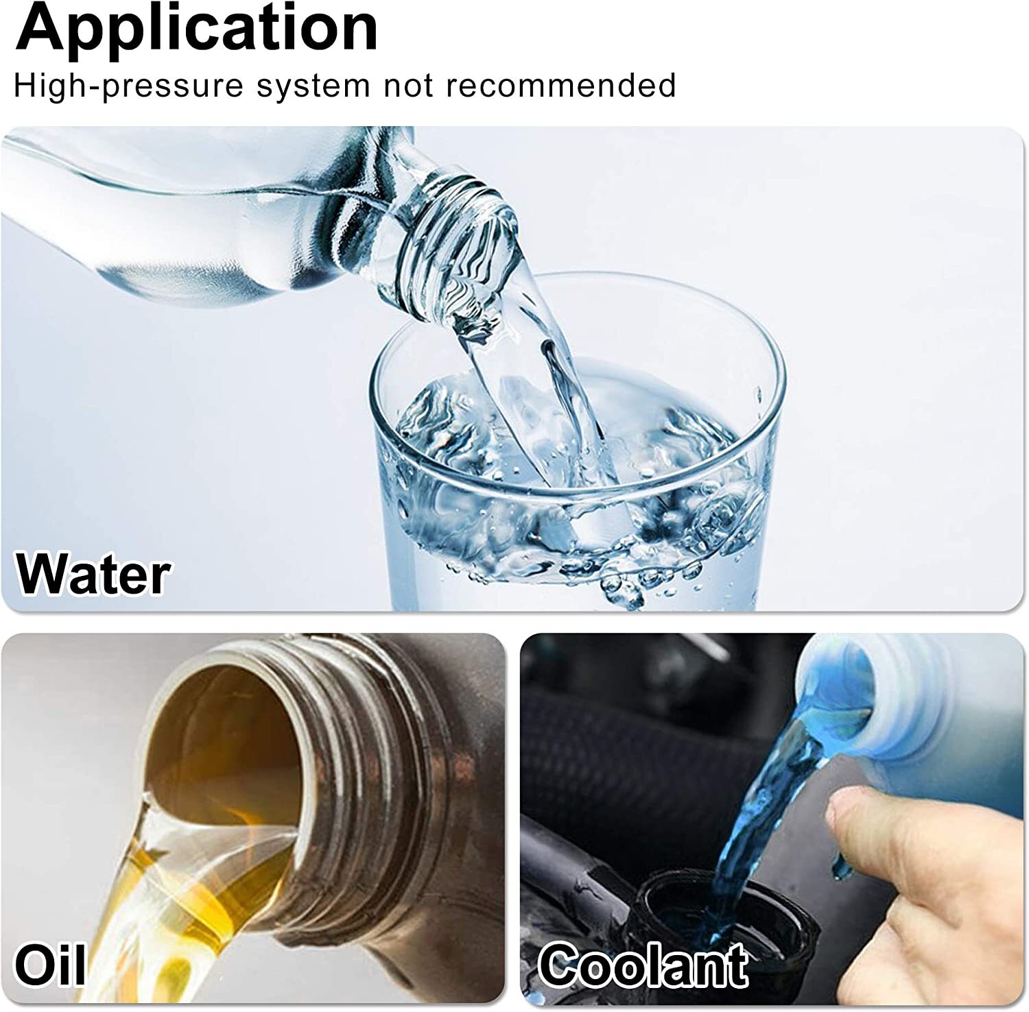 LokoCar 6AN 8AN 10AN Push Lock Hose Fitting End 0° 45° 90° Degree Black 2PCS