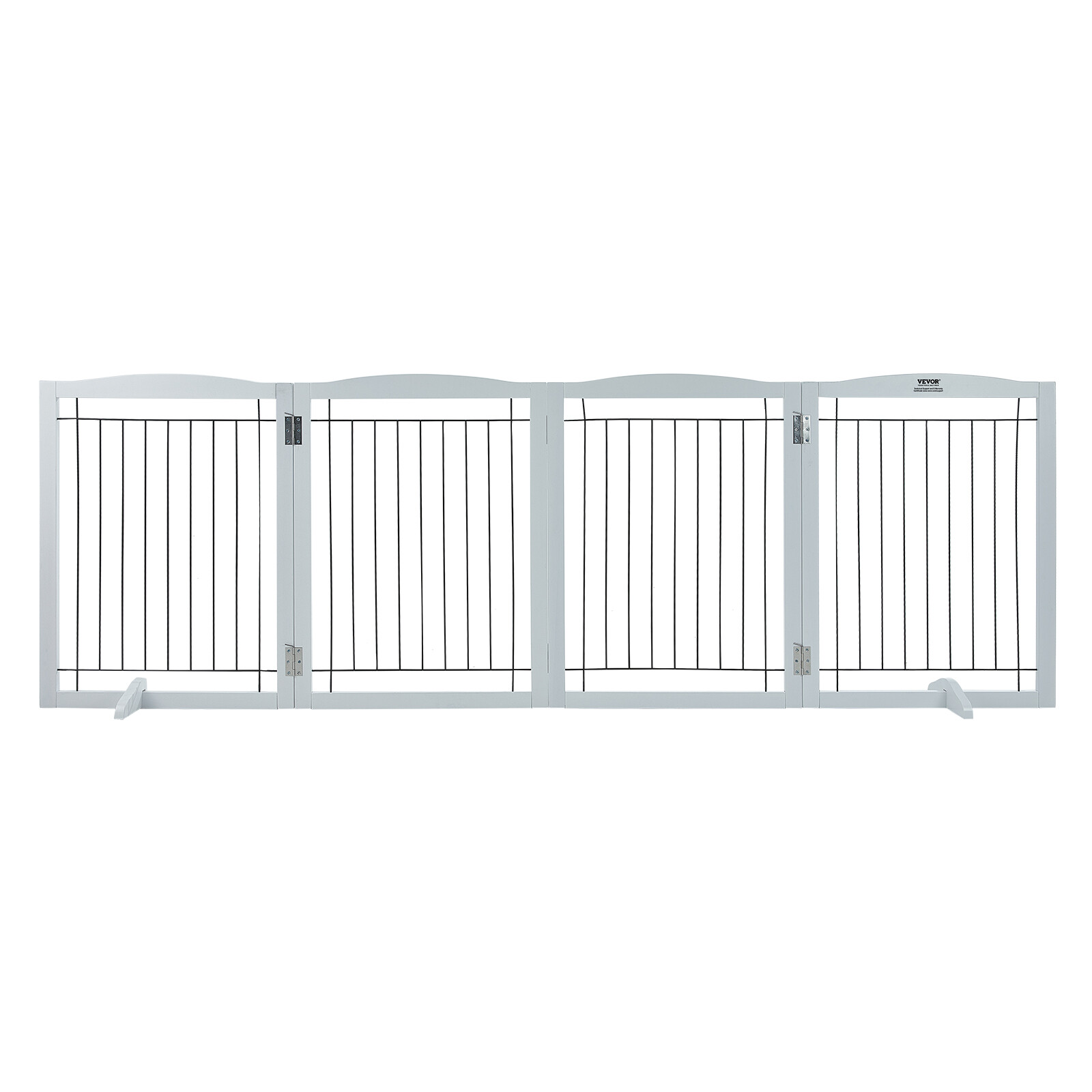 VEVOR Free Standing Dog Gate 32x96.5 inch Freestanding Pet Gate Foldable White