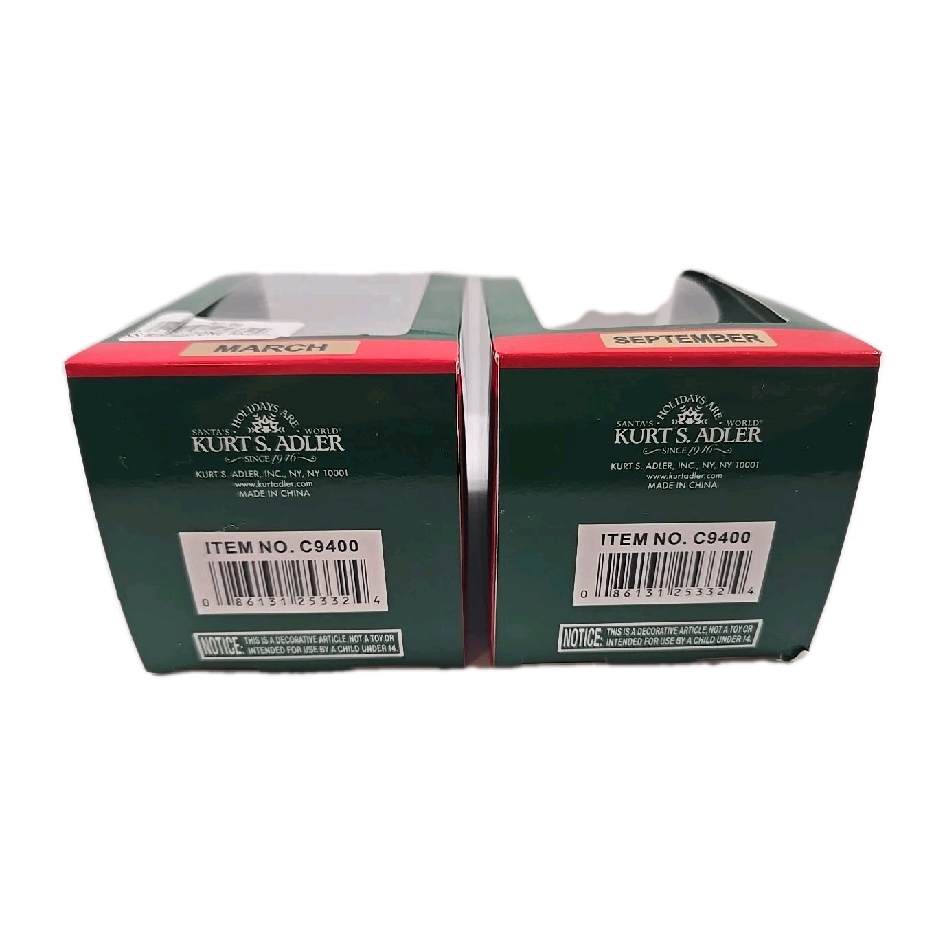 Christmas Lot Of 4 Kurt Adler Birthstone Angels & Novelino Santa Bells Holiday