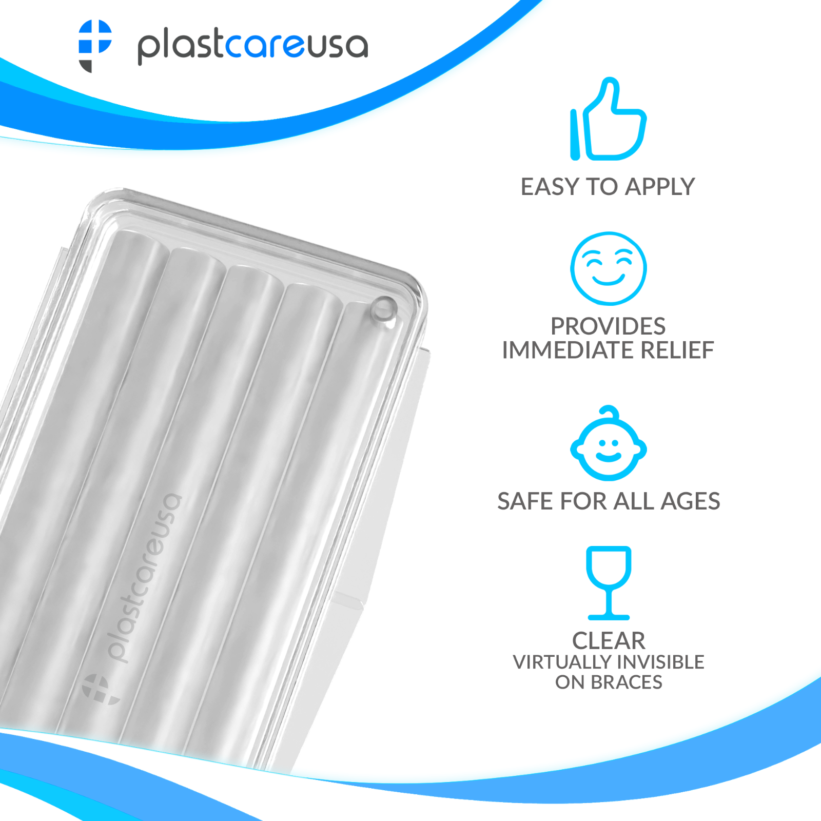 50 Braces Wax for Dental Orthodontic Teeth Protection - Bulk Ortho Unscented Kit