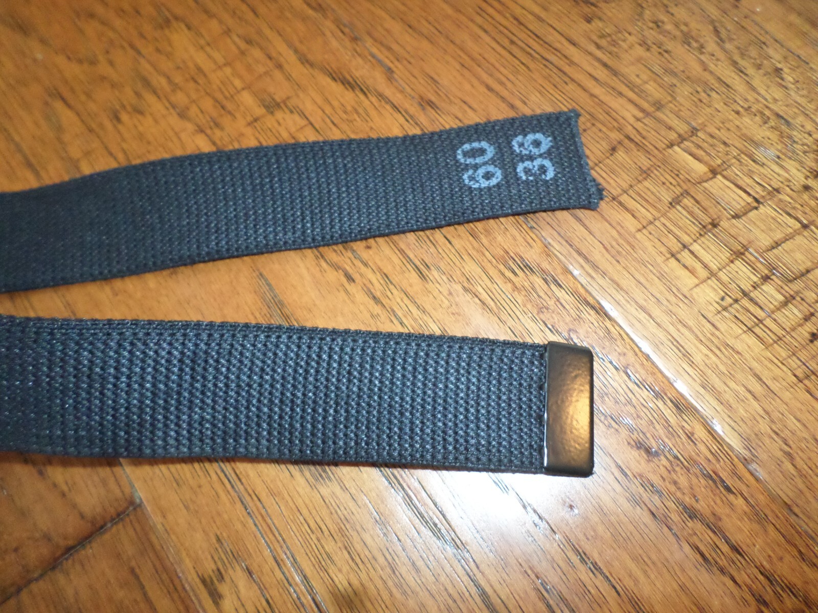 U.S MILITARY ARMY ISSUE BLACK WEB BELT BLACK TIP TROUSER BELT ONLY NO BUCKLE 60"