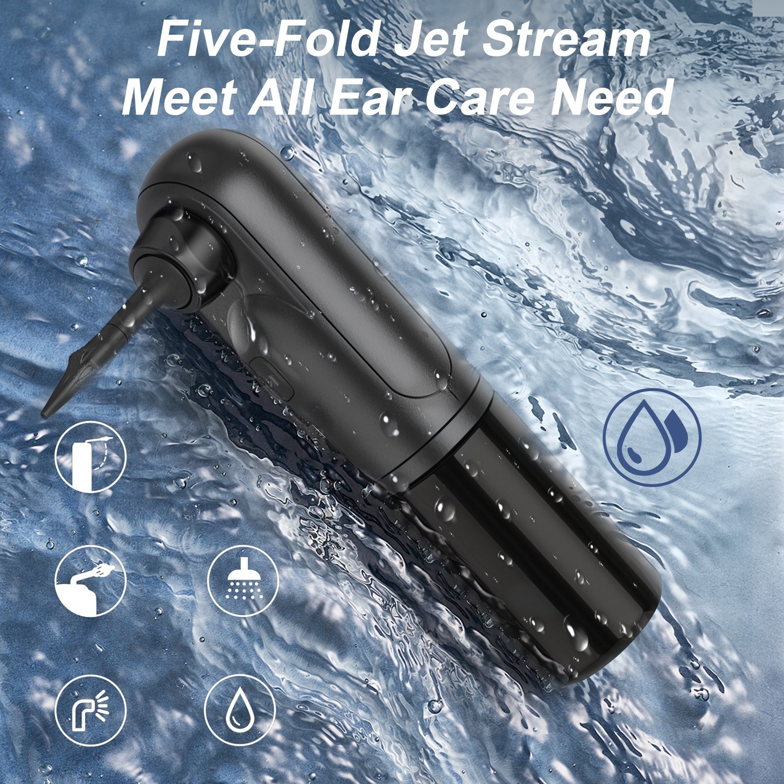 Electric Ear Wax Removal Retractable Water Ear Wax Cleaner Kit 4 Pressure Modes