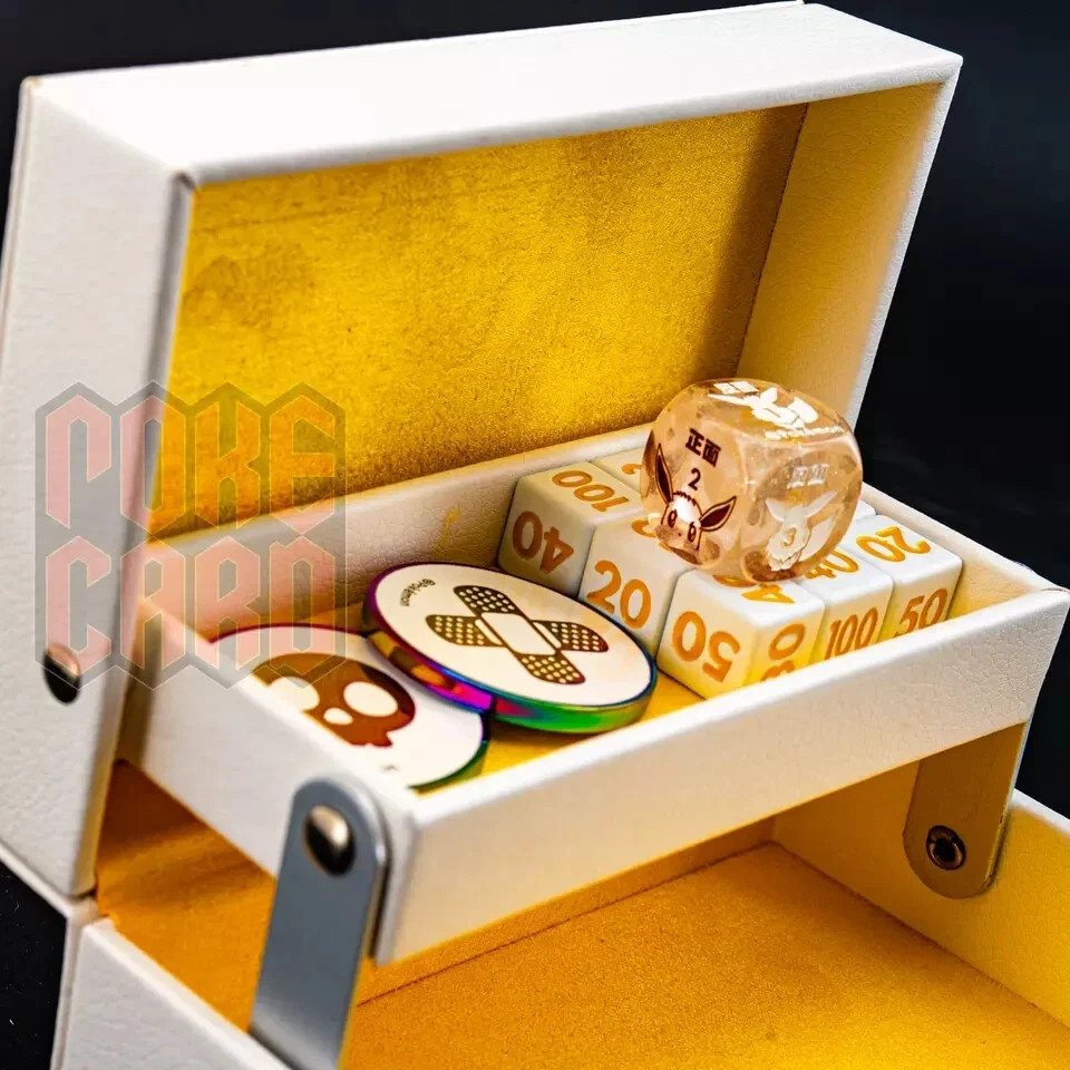 US Stock Pokemon CHN EEVEE Playmat+Card deckBox+Storage box+DIce+Damage Counters