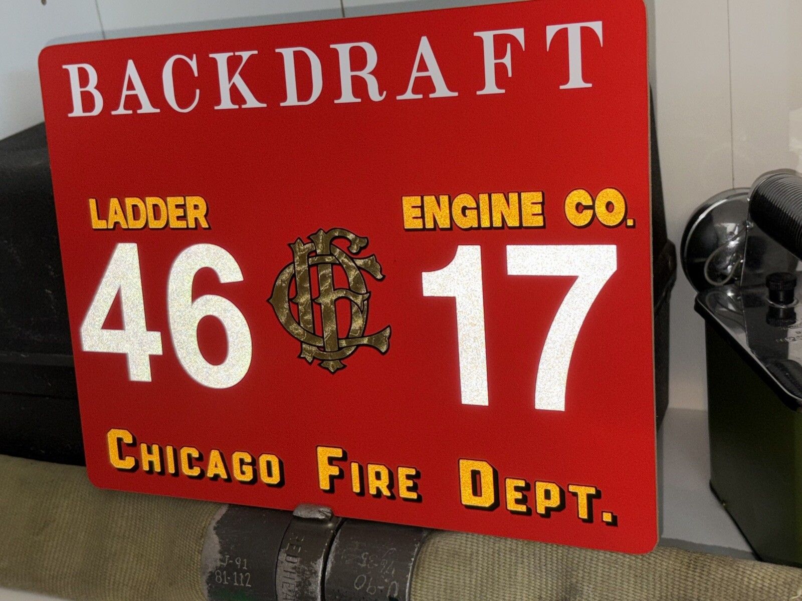 BACKDRAFT Movie Collage Reflective Vinyl Signs CFD Engine Co 17 Truck 46 🚨