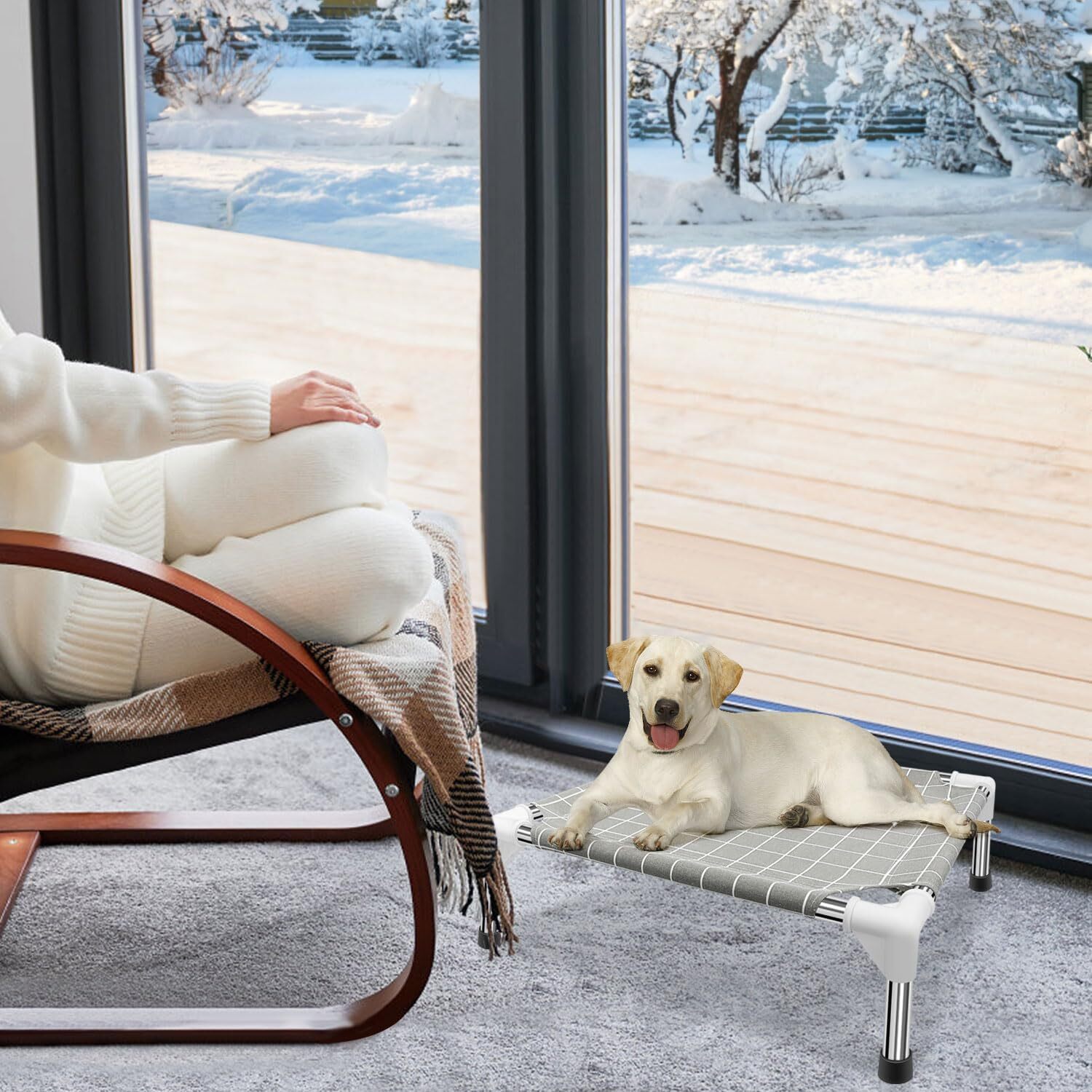 Elevated Pet Bed Dog Cot- Pet Bed for Small Dogs | Raised Dog Bed for Indoor and