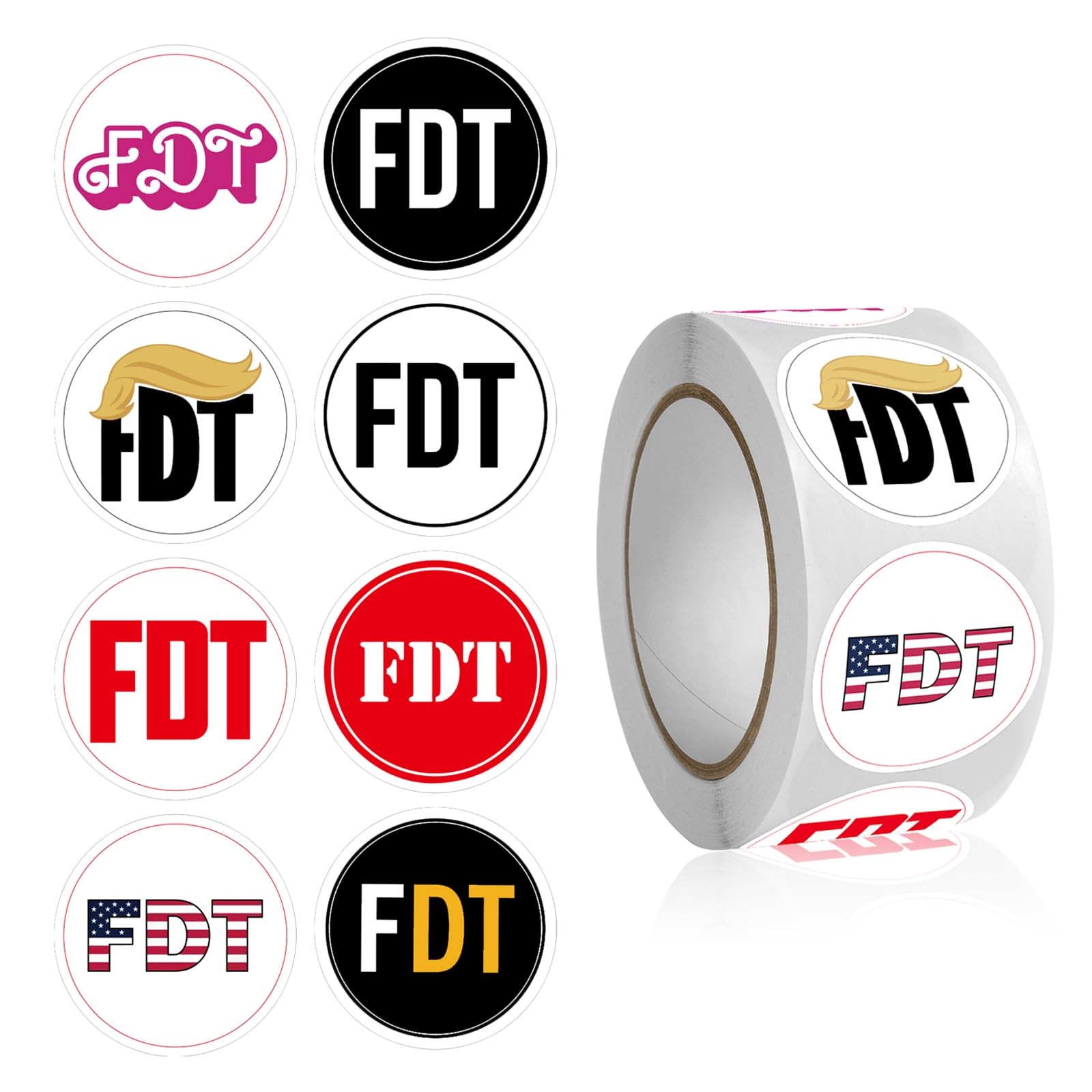 FDT Anti Tr××p Stickers Roll 500Pcs - 1.5in x 3.8cm, Multicolor