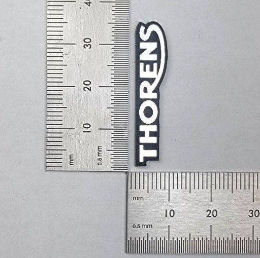 Thorens Badge Logo Emblem SILVER Custom Made Other Sizes Available