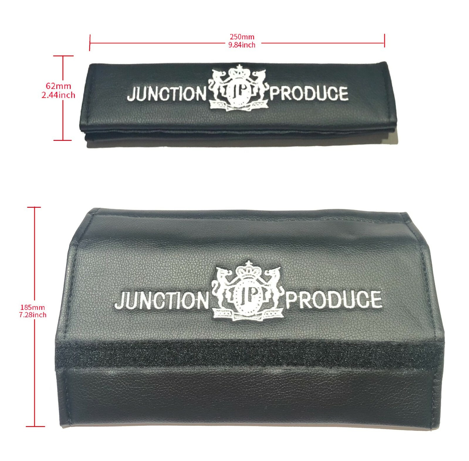 2x Black JP JUNCTION PRODUCE VIP Embroidery Car Seat Belt Covers Shoulder Pads