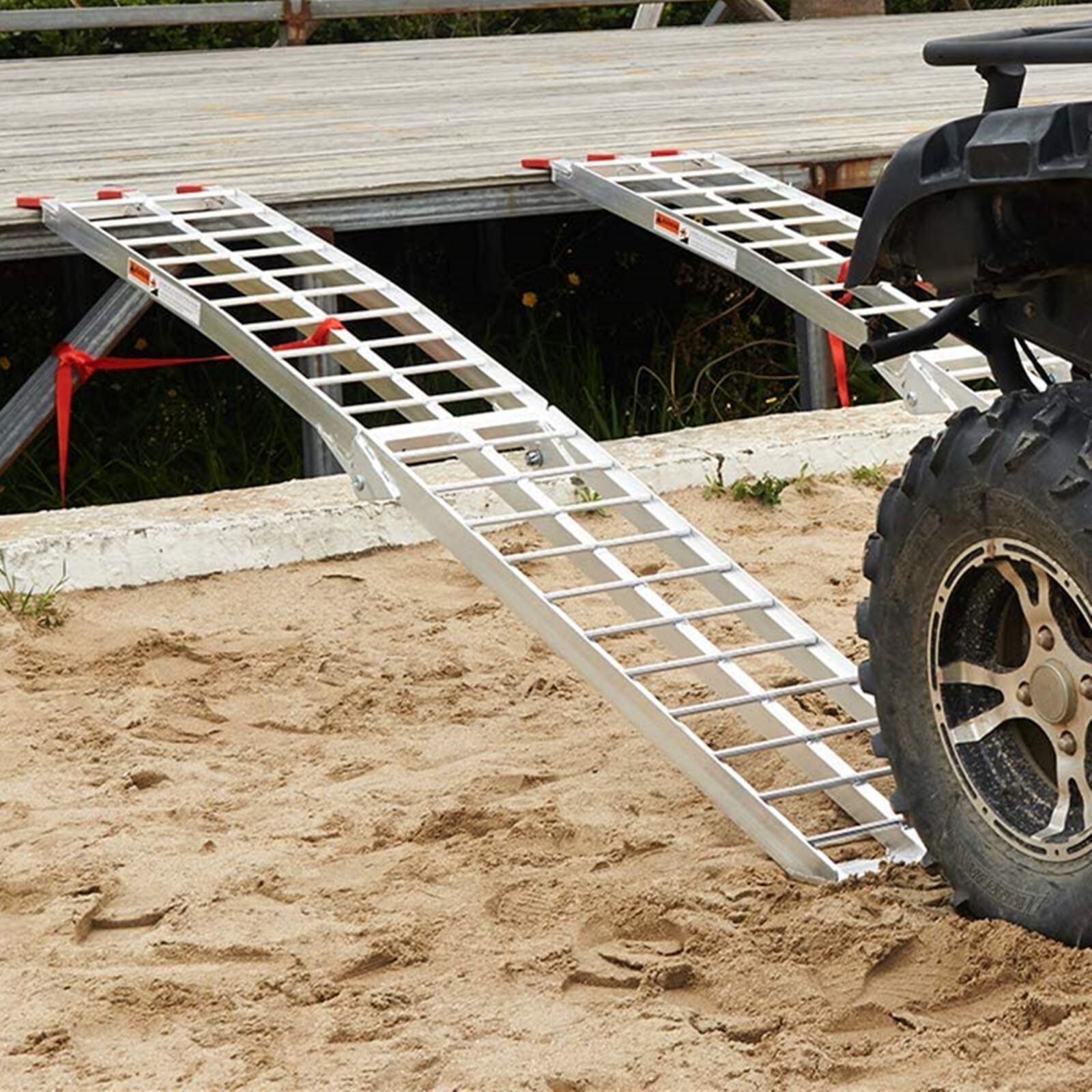 VILOBOS 7.5' Set of 2 Truck ATV Folding Aluminum Loading Ramps 1500 lbs Capacity
