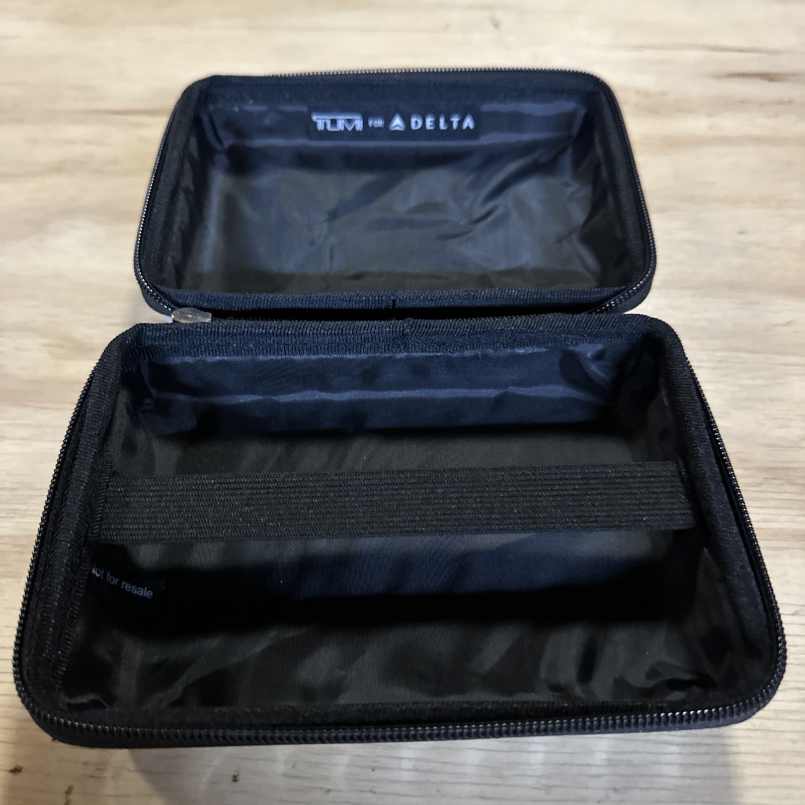 TUMI for Delta Grey, Logo Hard Shell Amenity Travel Case Only No Contents