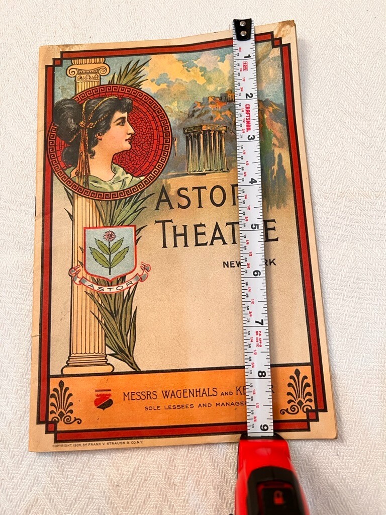 Astor Theater Program Oct 26 1908 William Hodge Henry Jewett Man From Home