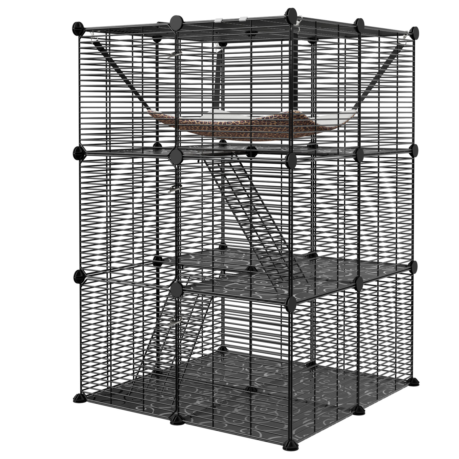 Large Cat Cage Enclosure Indoor DIY Cat Playpen Detachable Metal Wire Kennels