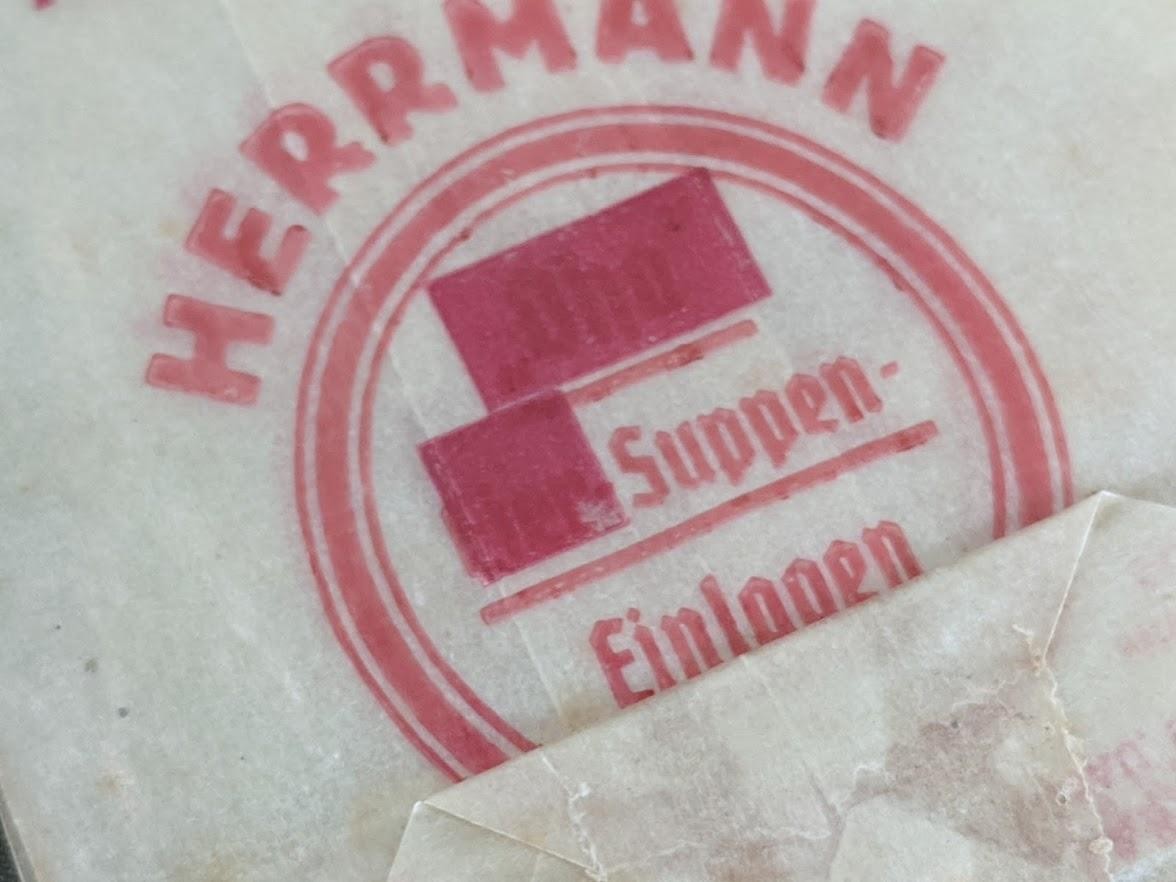 Vintage WWII German Egg Semolina Noodle Soup Bags (Lot of 2) 1940s Rationing Bag