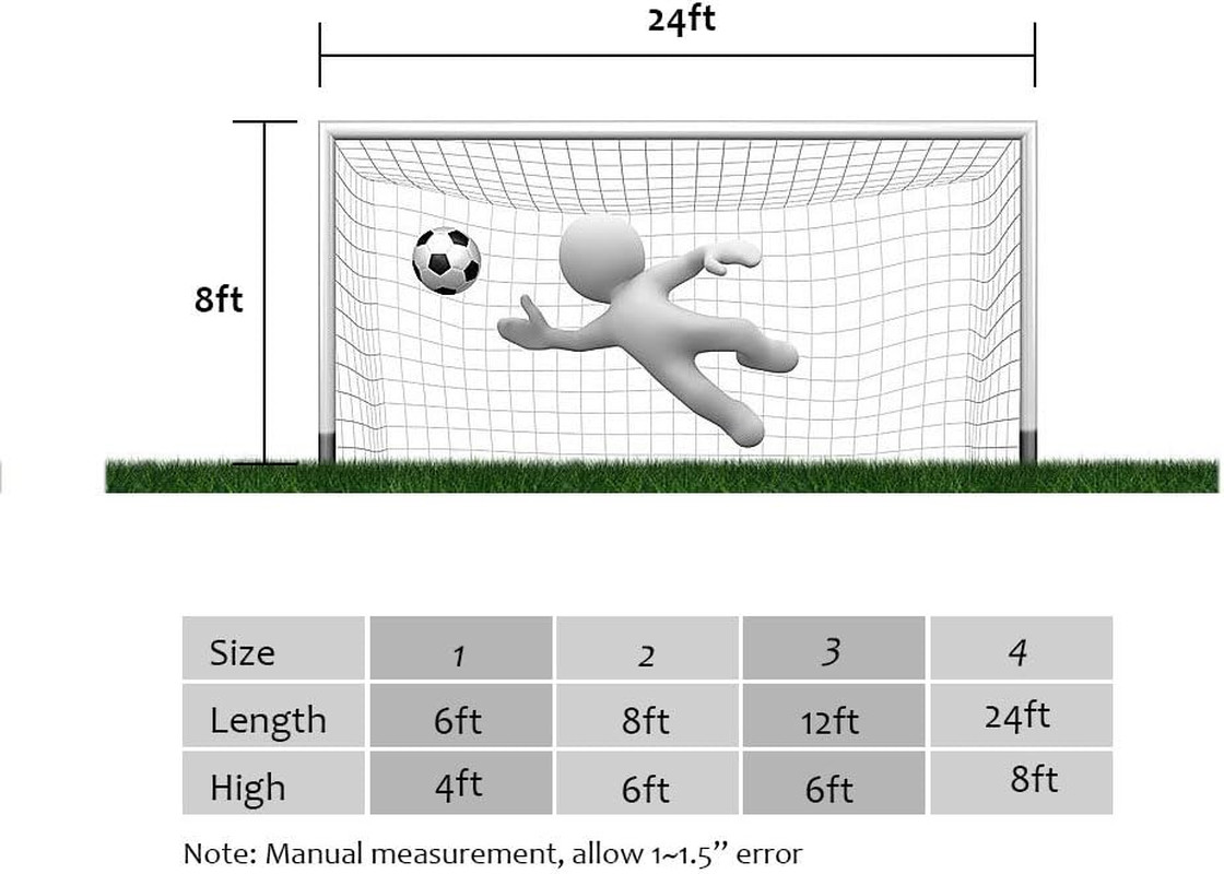Soccer Net, 12 X 6Ft Outdoor Backyard Football Goal Post Net Portable S