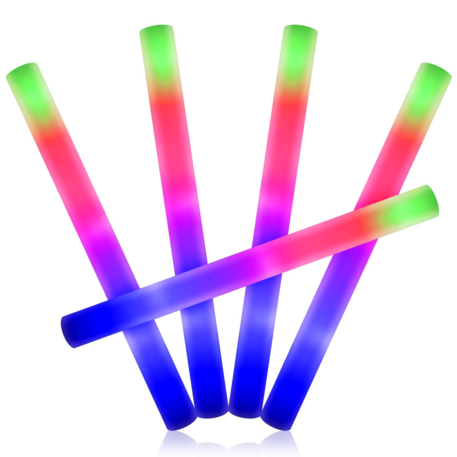 100-500PCS LED Foam Sticks Glow Sticks Flashing Rally Cheer Light-Up Rave Color