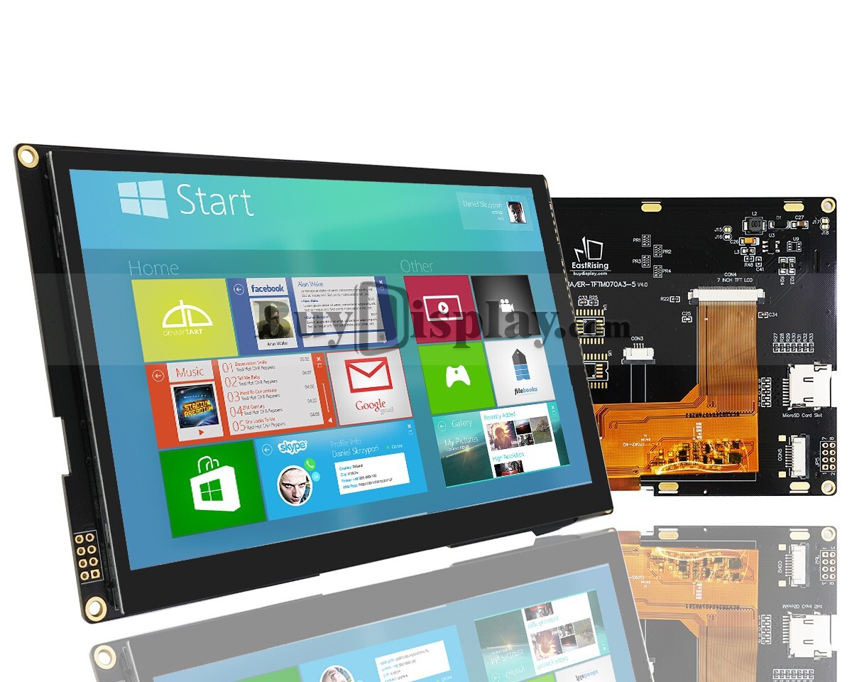 7"inch TFT LCD Module w/Multi-Capacitive Touch Screen Panel,I2C,SPI,Tutorial