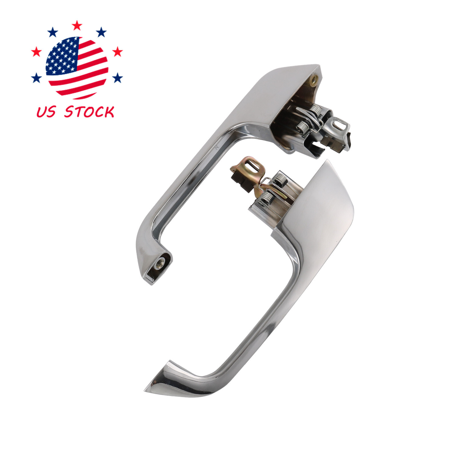 Set 2× Chrome Outer Outside Exterior Door Handle Pair for Chevy GMC Pickup Truck