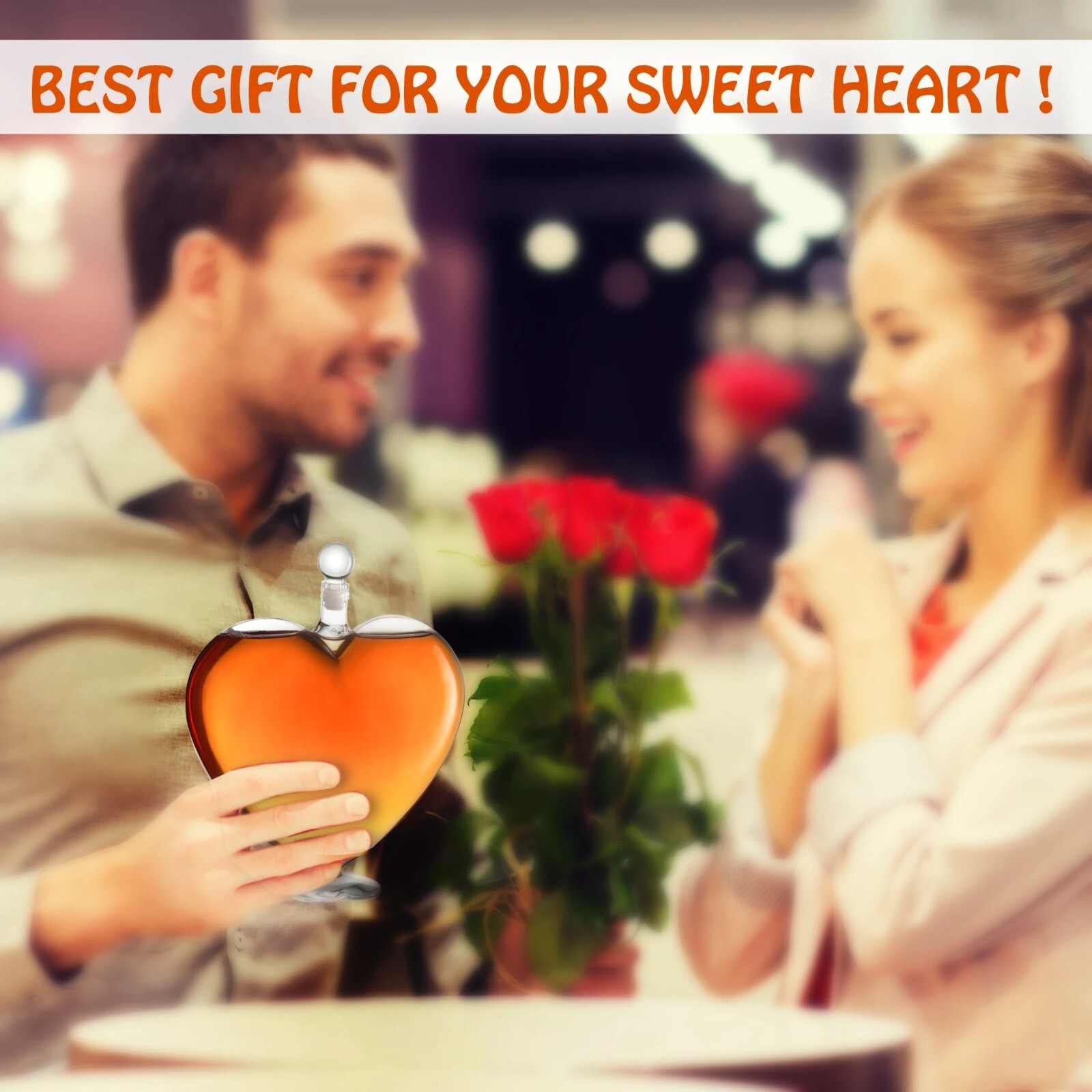 The Diamond Glassware Heart Decanter.