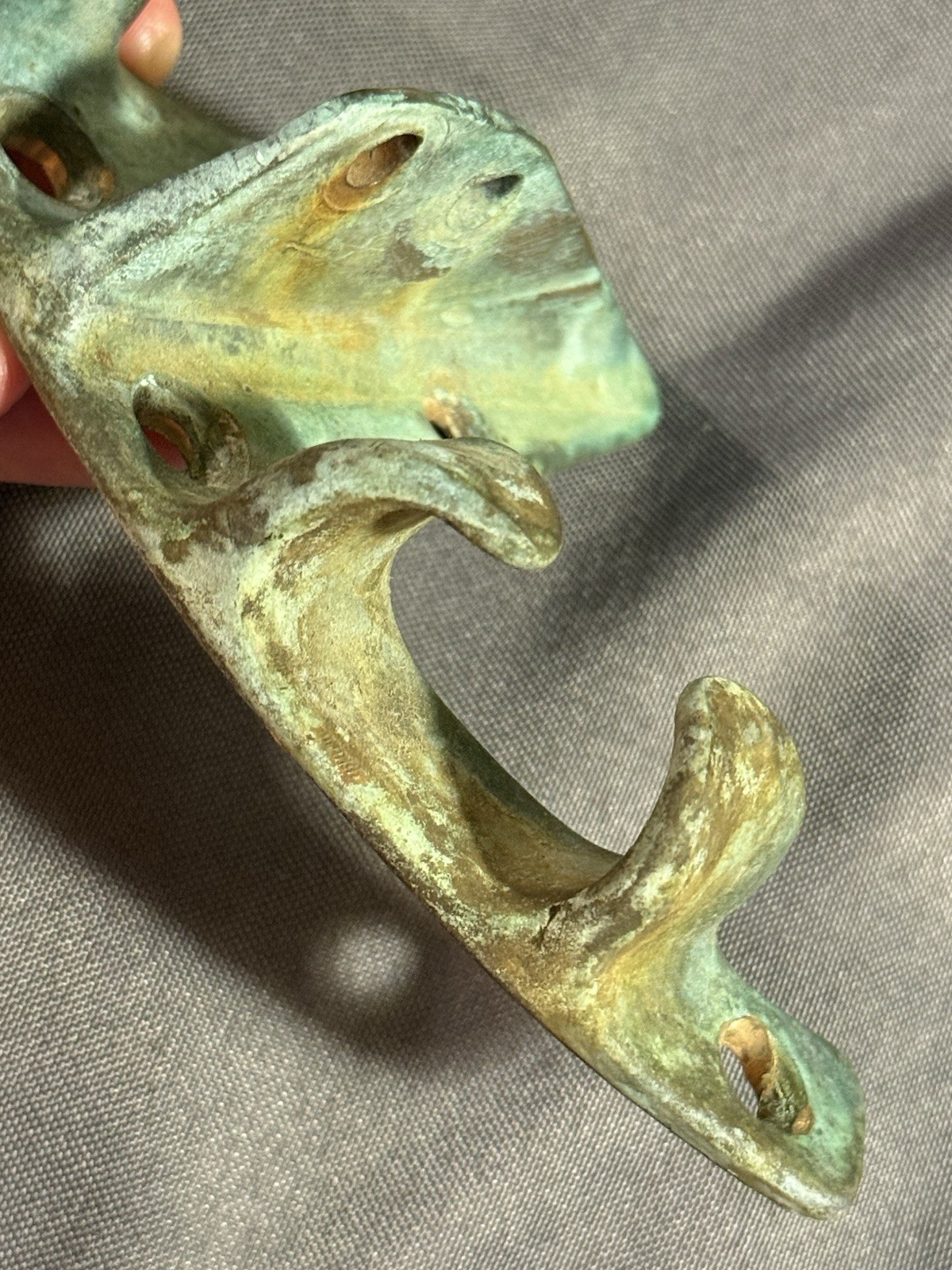 Antique Nautical Sailboat Salvage Verdigris Bronze Double Rope Maritime Cleat