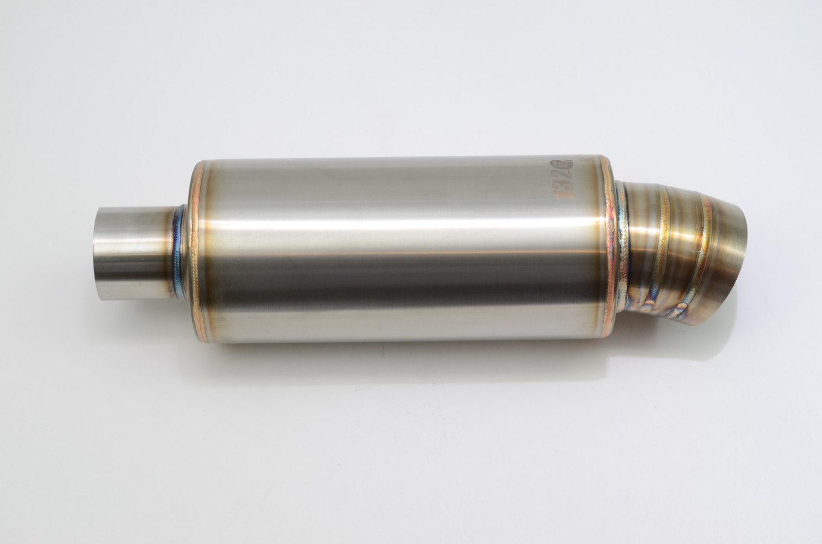 1320 Turn down dolphin muffler stainless steel universal 2.5" inlet 3.5" outlet