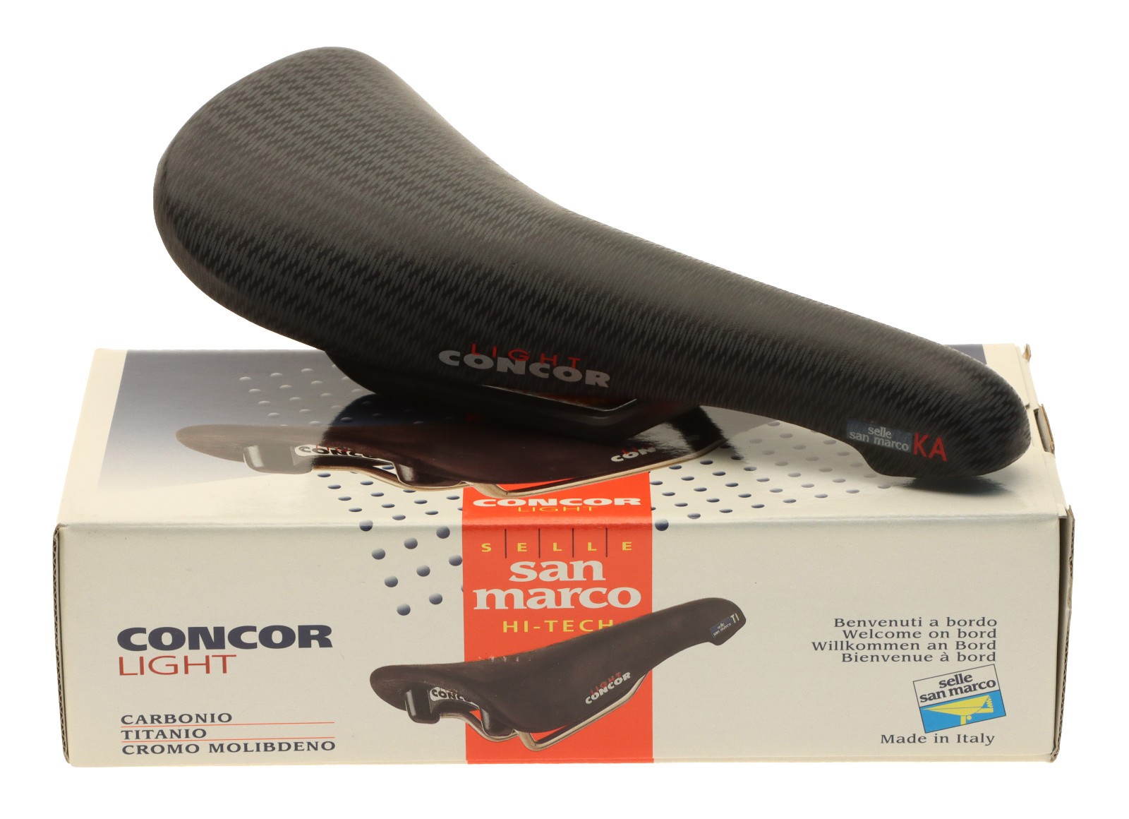 Selle San Marco Concor Light Saddle Carbon Rails Black Gray Pattern NIB NOS NEW