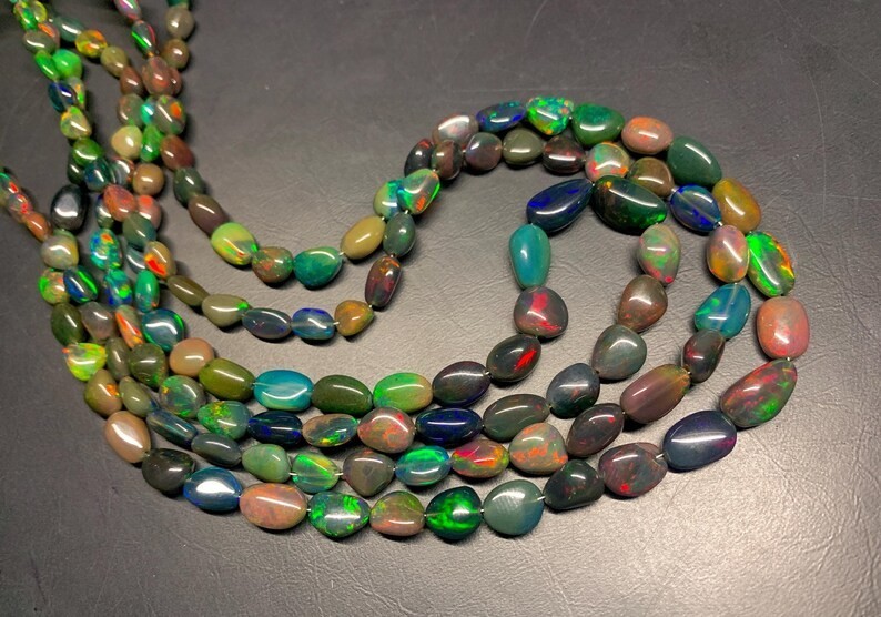 Ethiopian Opal Nugget Beads: Natural Welo Fire Opal Gemstone