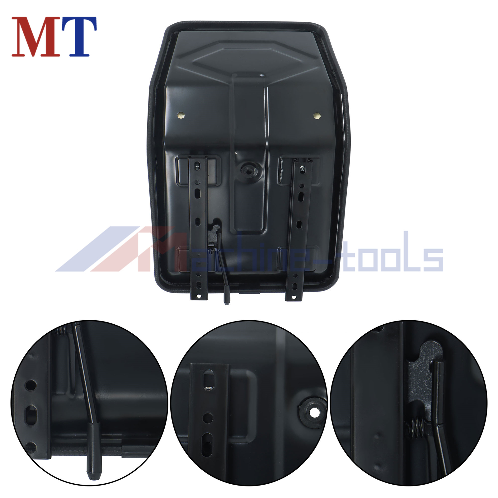 New Universal Lawn Tractor Seat Adjustable High Back Compact Mower Seat Black