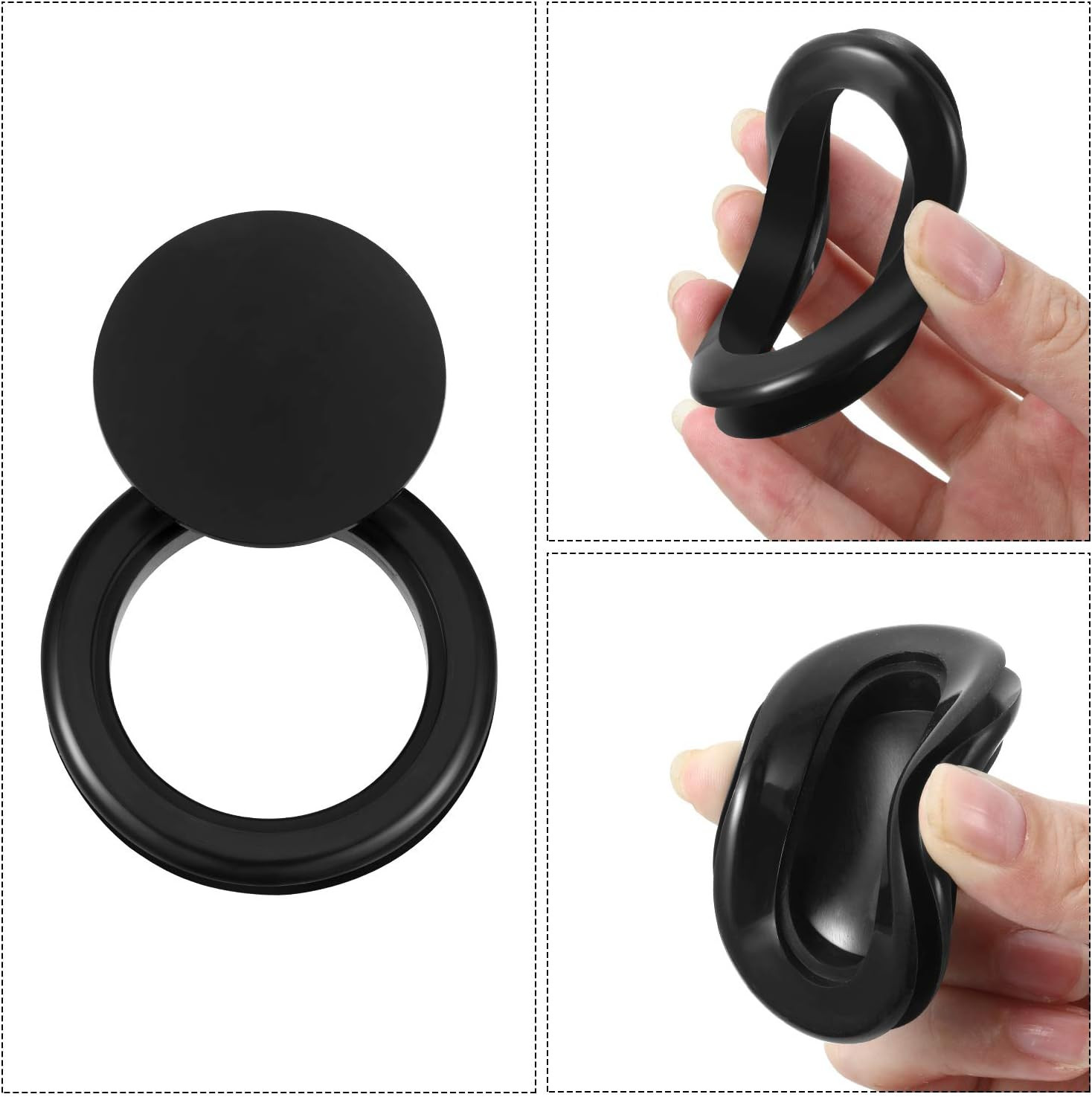 4 Pieces Silicone Patio Table Umbrella Hole Ring Plug and Cap Set for Glass Outd