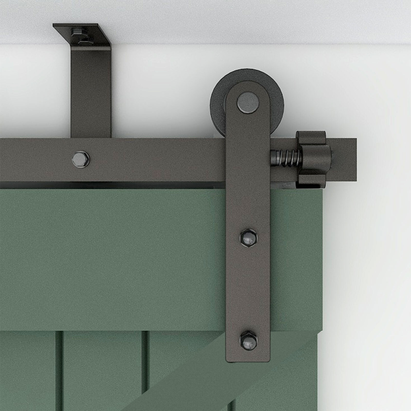 4FT-20FT Sliding Barn Door Hardware Kit Track Roller Closet Ceiling Mount Rail