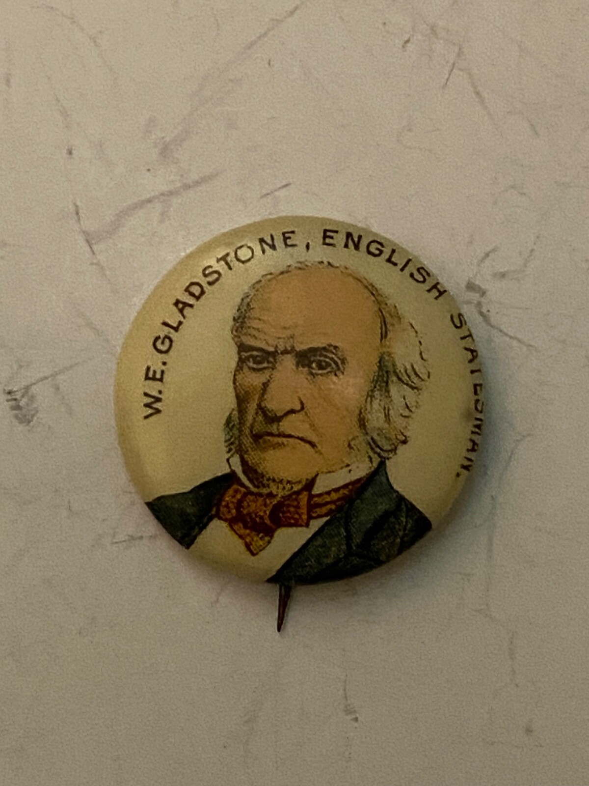 c1900 W.E. Gladstone, English Statesman, American Pepsin Gum pin