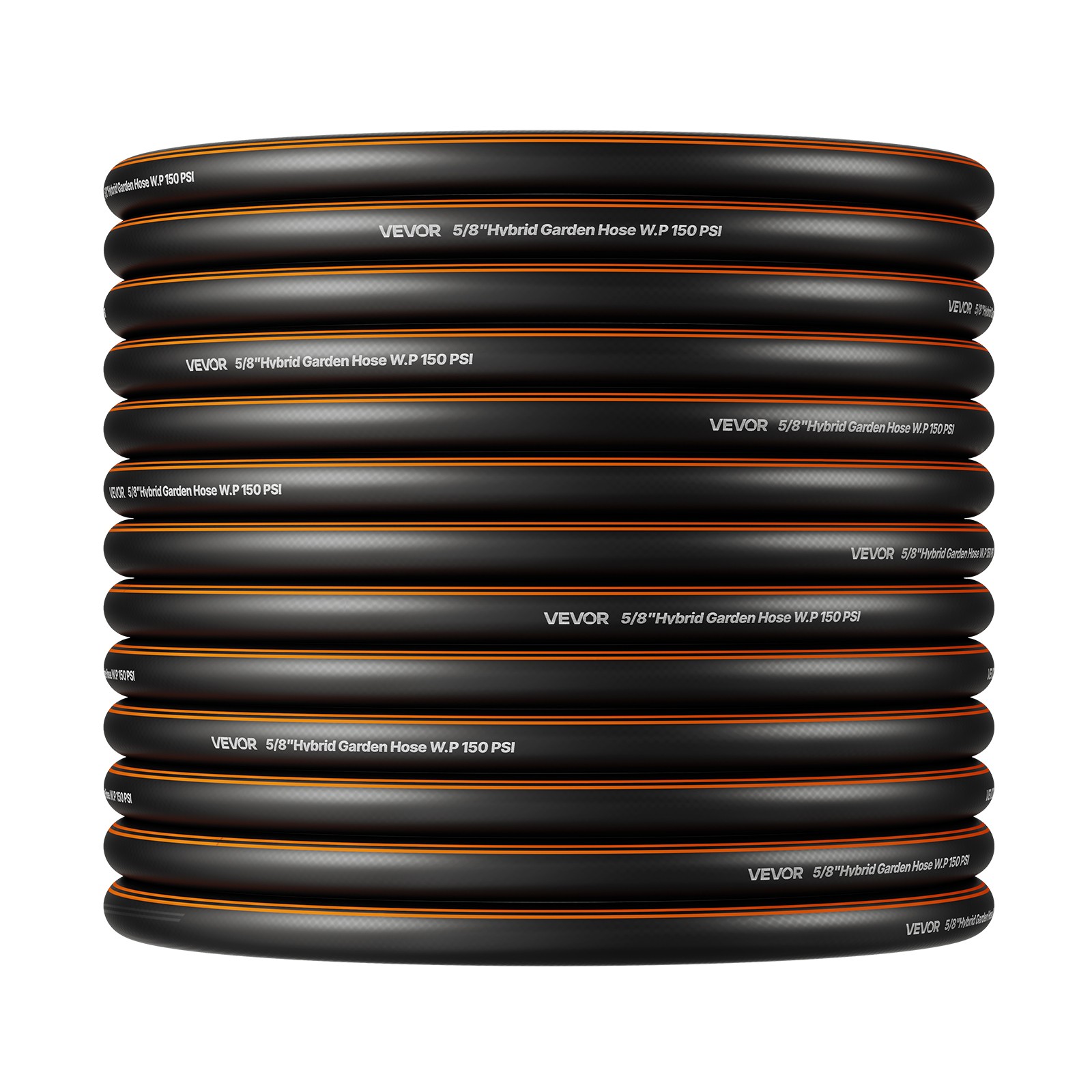 VEVOR Garden Hose 100ft 5/8" Rubber Water Hose 3/4"Fitting Heavy Duty & Non-kink