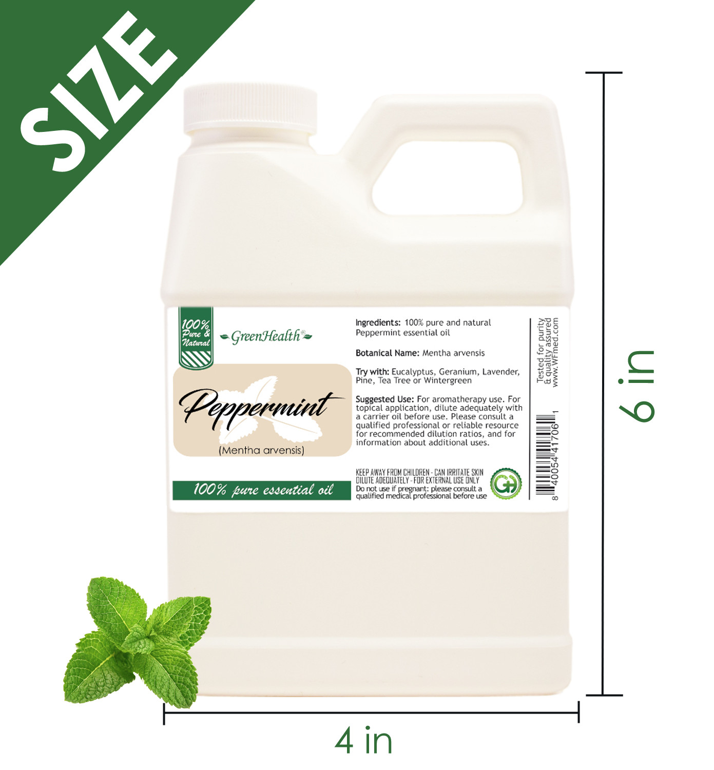 16 fl oz Peppermint Essential Oil 100% Pure - Bulk Size