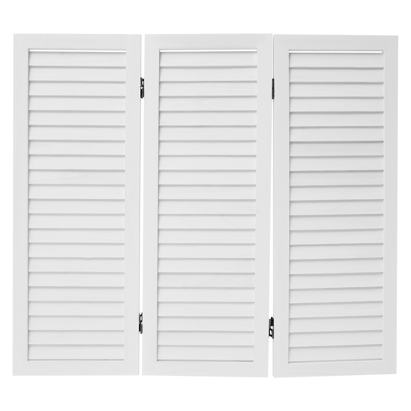 3-Panel Folding Room Divider Indoor Wooden Wall Separation Privacy Screen White