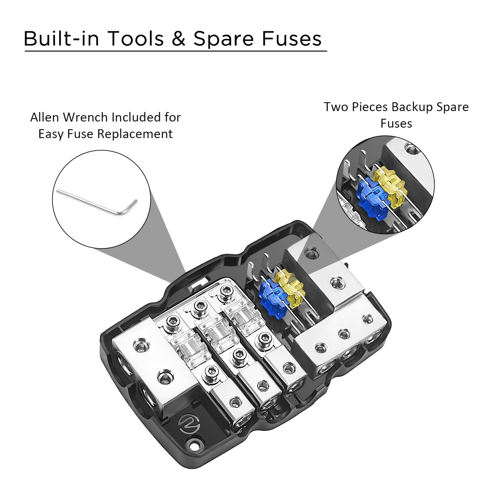Recoil MPG3 3-Way Mini-ANL Fused Distribution Block with Ground Block