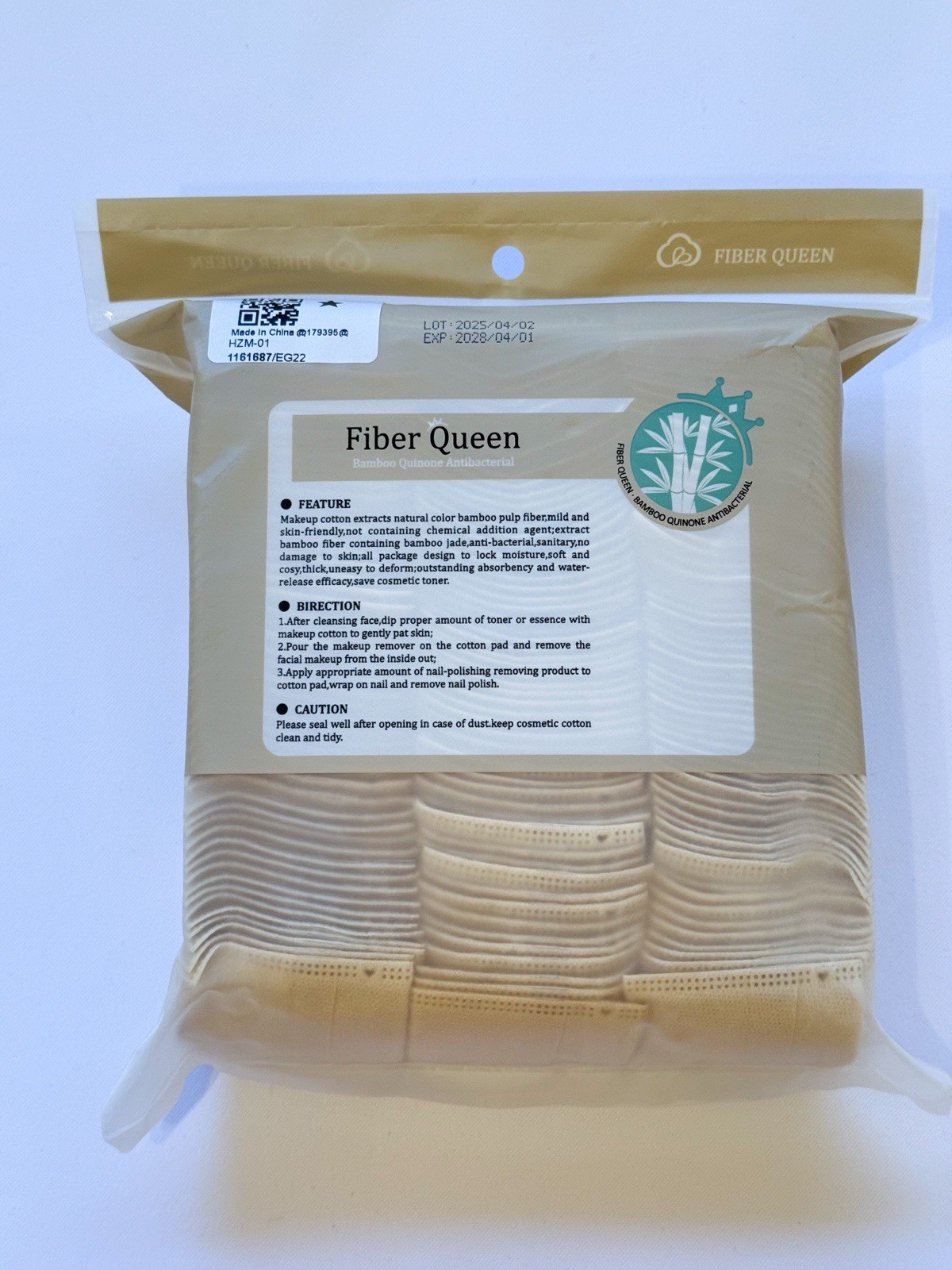 Exp 2028 ❤️ Bamboo Organic Disposable Face Makeup Removing Cotton Pads 6x7” Bag